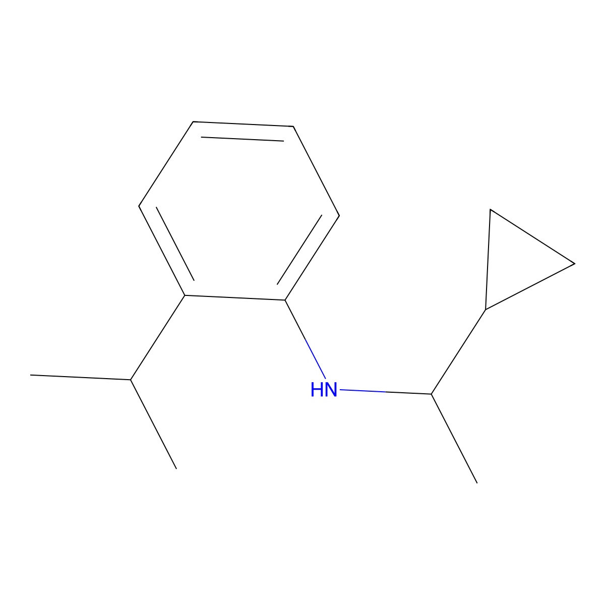 N-(1-Cyclopropylethyl)-2-(propan-2-yl)aniline molecular structure, CAS 1019583-41-5