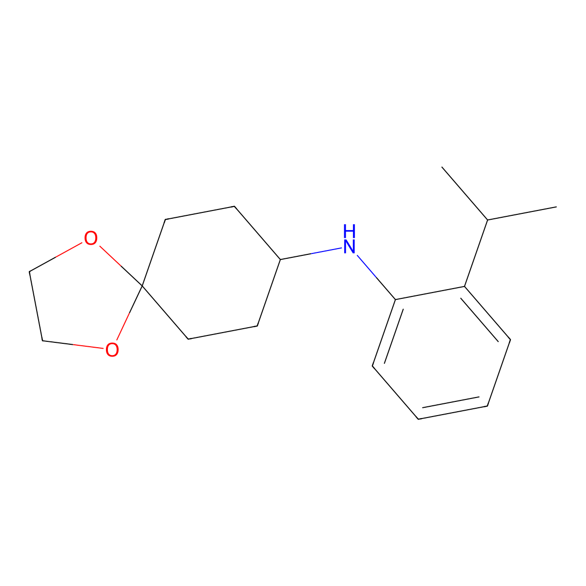 N-(2-Isopropylphenyl)-1,4-dioxaspiro[4.5]decan-8-amine molecular structure, CAS 1019583-50-6