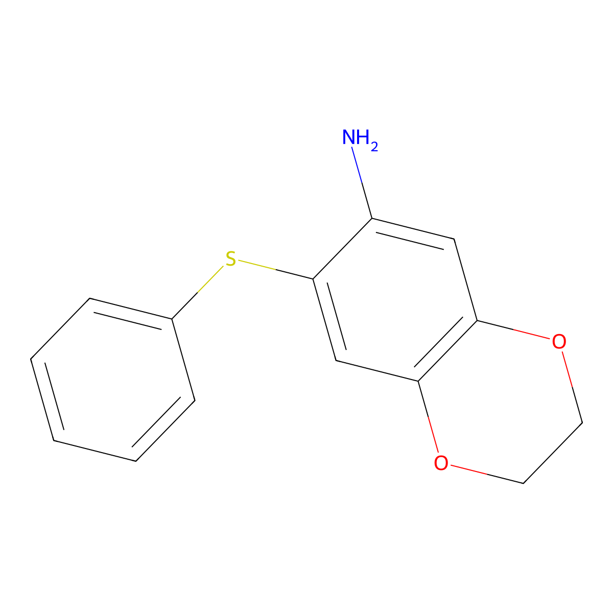 7-(Phenylsulfanyl)-2,3-dihydro-1,4-benzodioxin-6-amine molecular structure, CAS 1019584-14-5