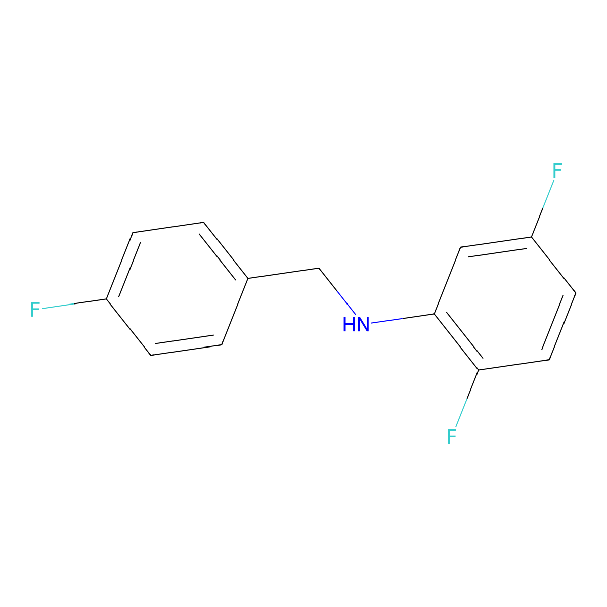 2,5-Difluoro-N-(4-fluorobenzyl)aniline molecular structure, CAS 1019585-04-6