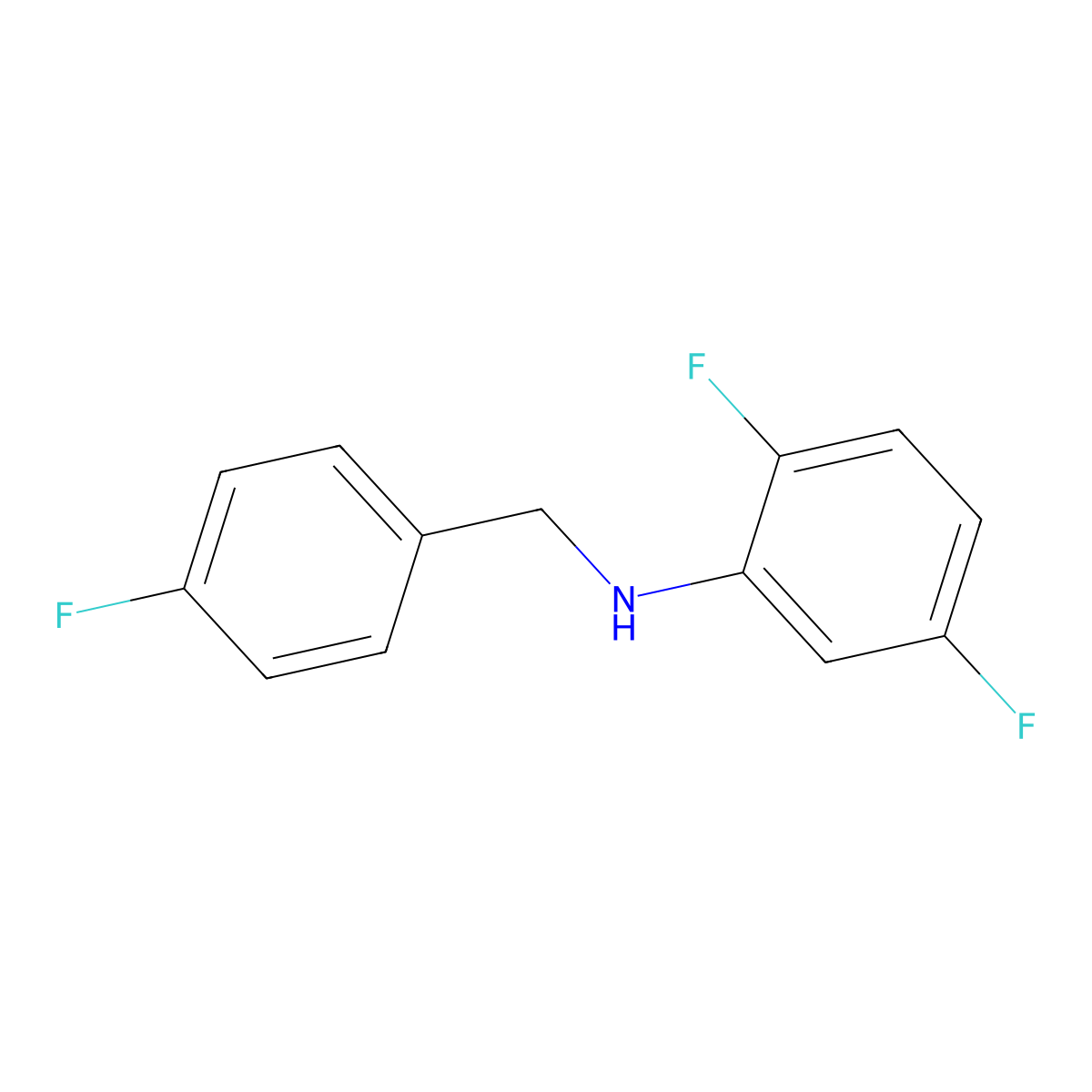 2,5-Difluoro-N-(4-fluorobenzyl)aniline molecular structure, CAS 1019585-04-6