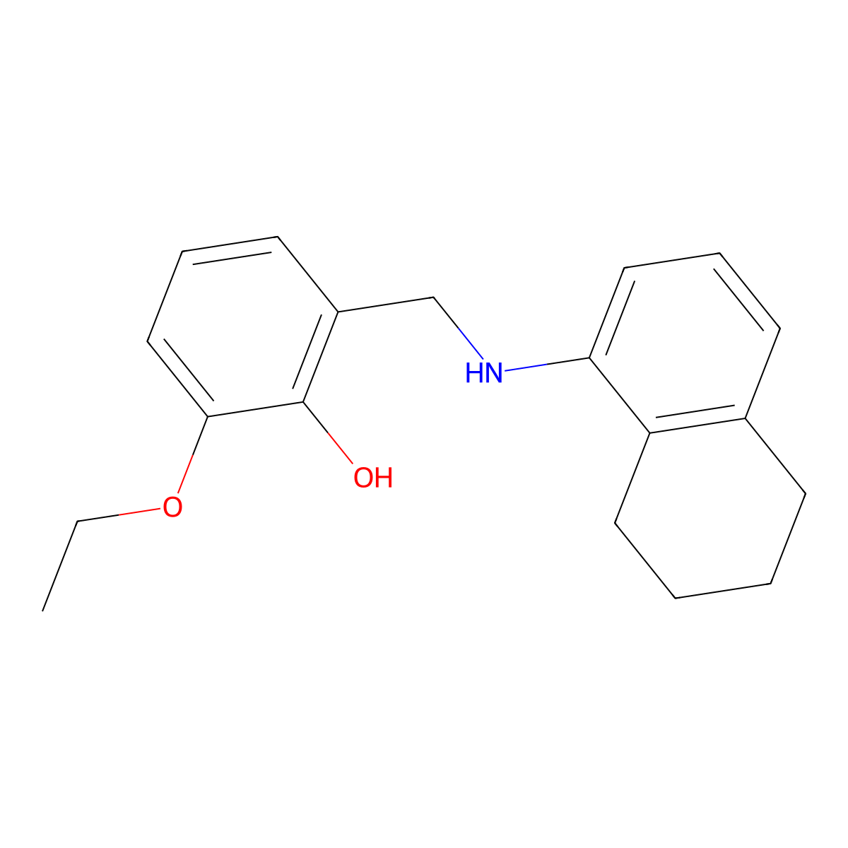 2-Ethoxy-6-[(5,6,7,8-tetrahydronaphthalen-1-ylamino)methyl]phenol molecular structure, CAS 1019585-14-8