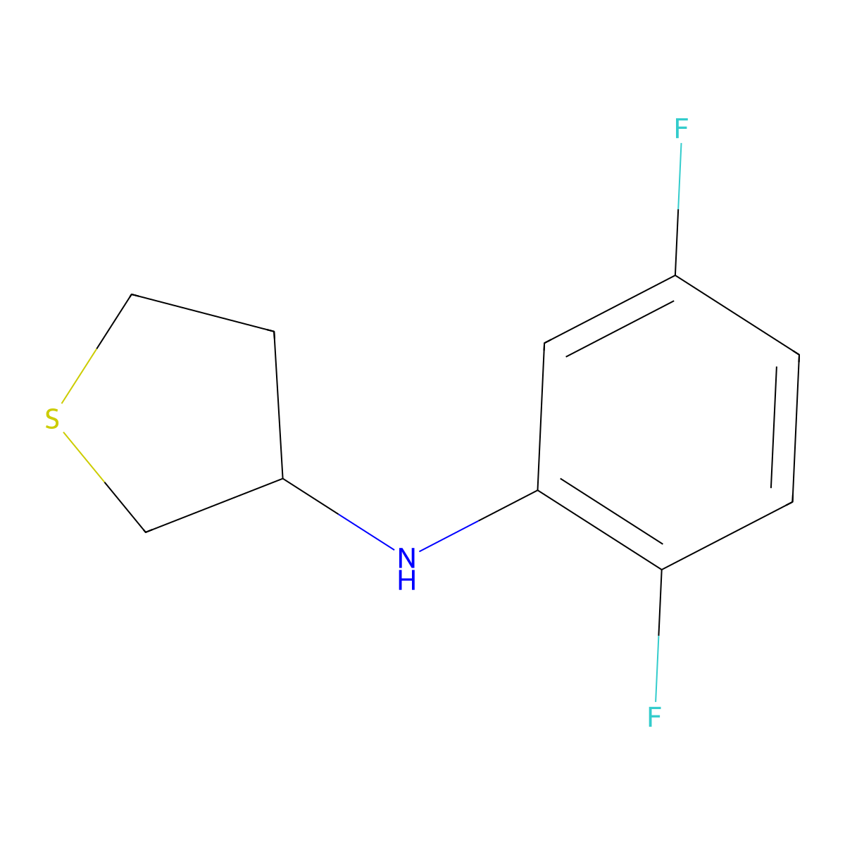 N-(2,5-difluorophenyl)thiolan-3-amine molecular structure, CAS 1019585-22-8