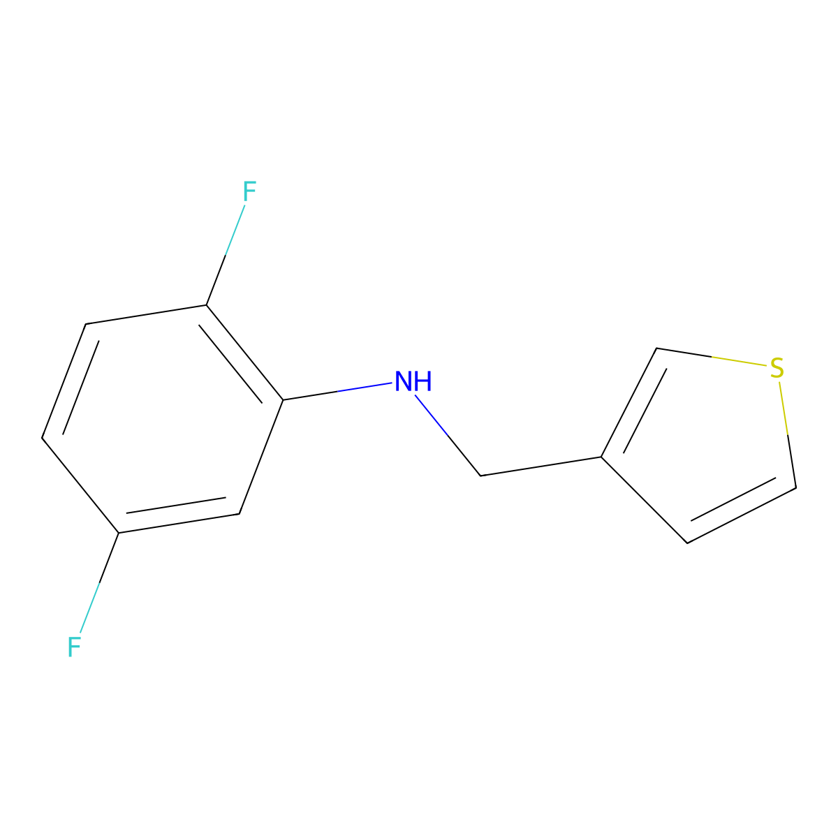2,5-difluoro-N-[(thiophen-3-yl)methyl]aniline molecular structure, CAS 1019585-31-9