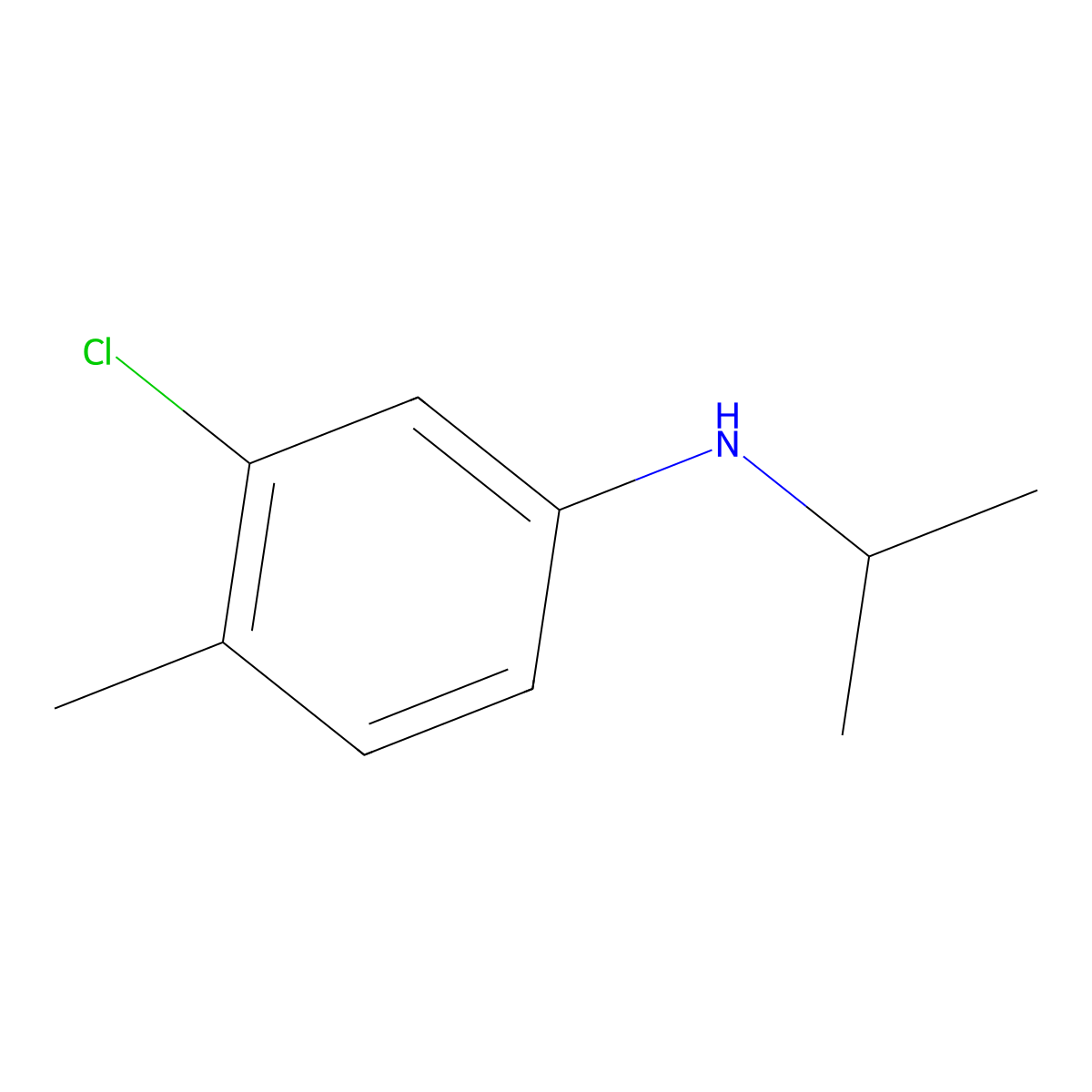 3-chloro-4-methyl-N-(propan-2-yl)aniline molecular structure, CAS 1019585-33-1