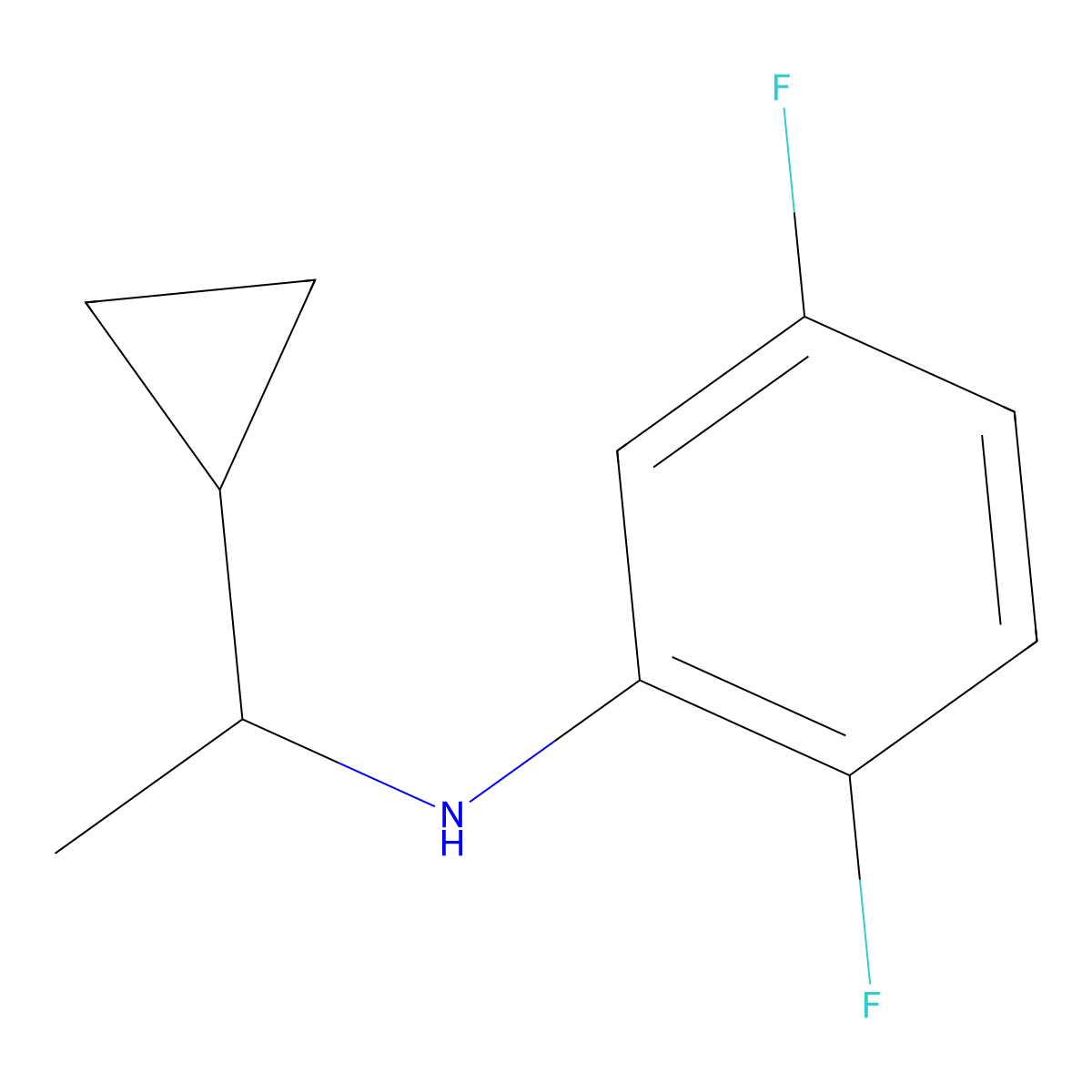 N-(1-cyclopropylethyl)-2,5-difluoroaniline molecular structure, CAS 1019585-55-7