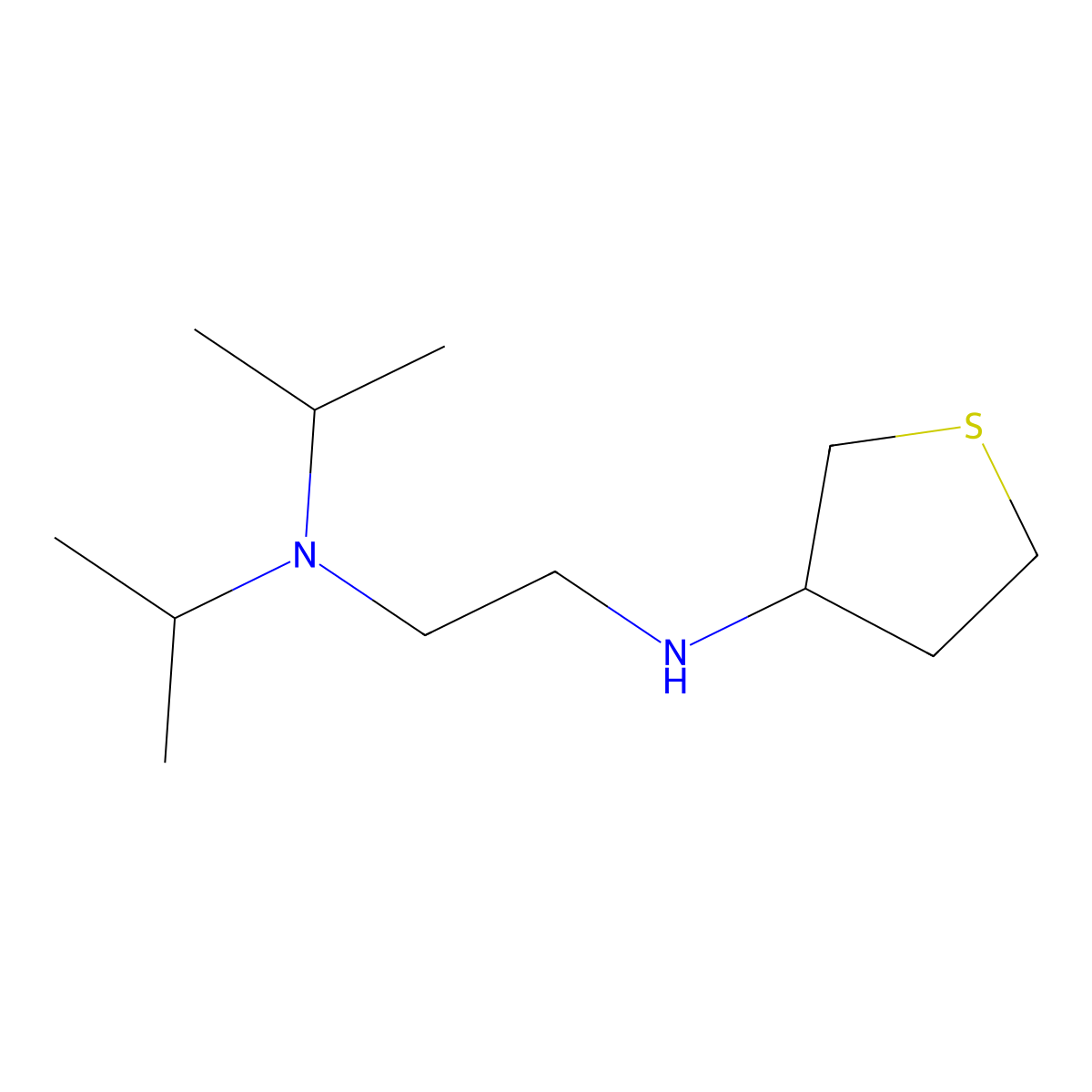 N-{2-[bis(propan-2-yl)amino]ethyl}thiolan-3-amine molecular structure, CAS 1019586-00-5