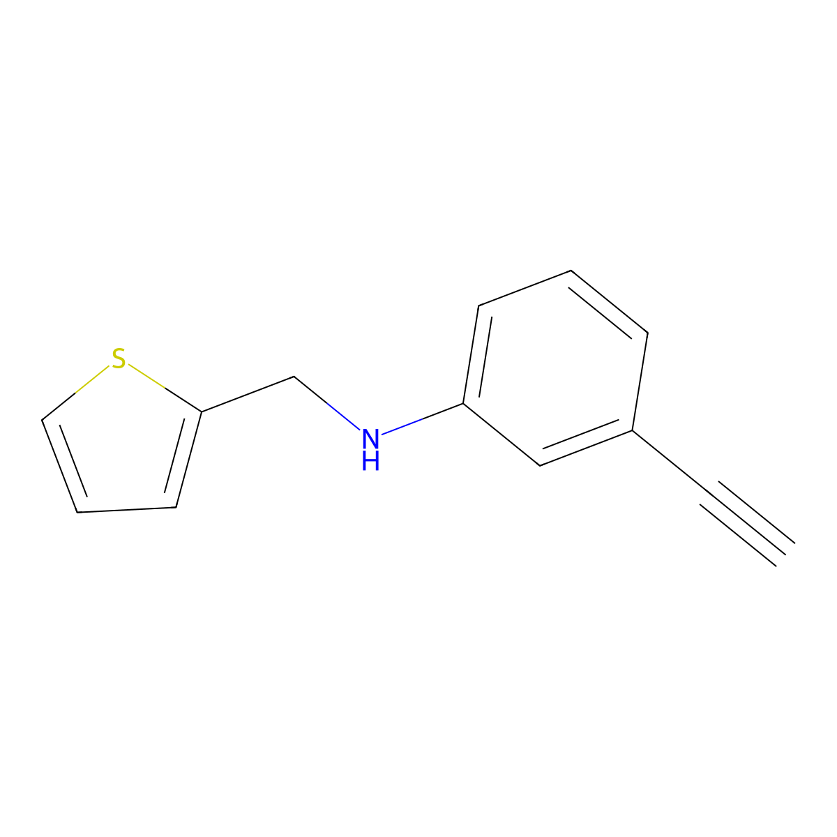 3-ethynyl-N-(thiophen-2-ylmethyl)aniline molecular structure, CAS 1019586-19-6