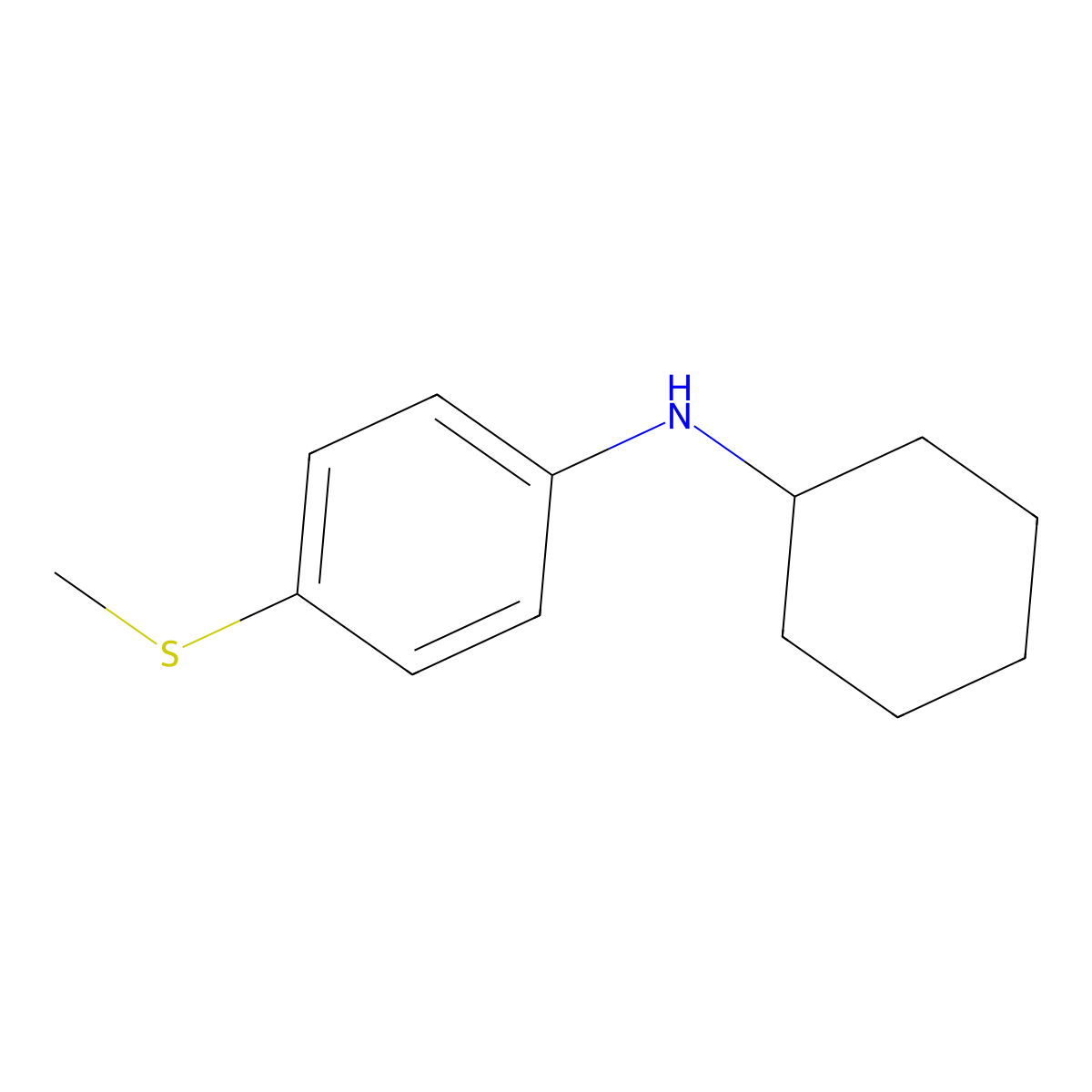 N-Cyclohexyl-4-(methylsulfanyl)aniline molecular structure, CAS 1019586-59-4