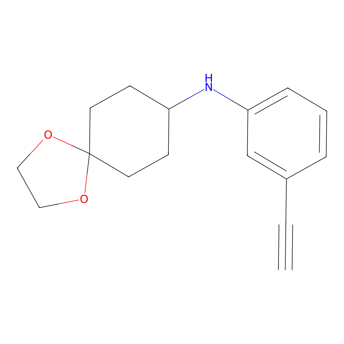 N-(3-ethynylphenyl)-1,4-dioxaspiro[4.5]decan-8-amine molecular structure, CAS 1019586-86-7