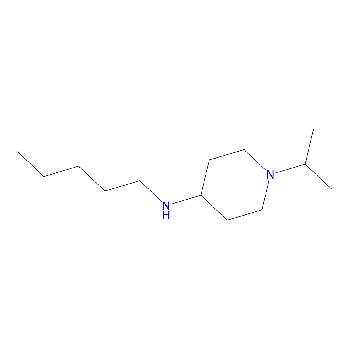N-Pentyl-1-(propan-2-yl)piperidin-4-amine molecular structure, CAS 1019586-93-6