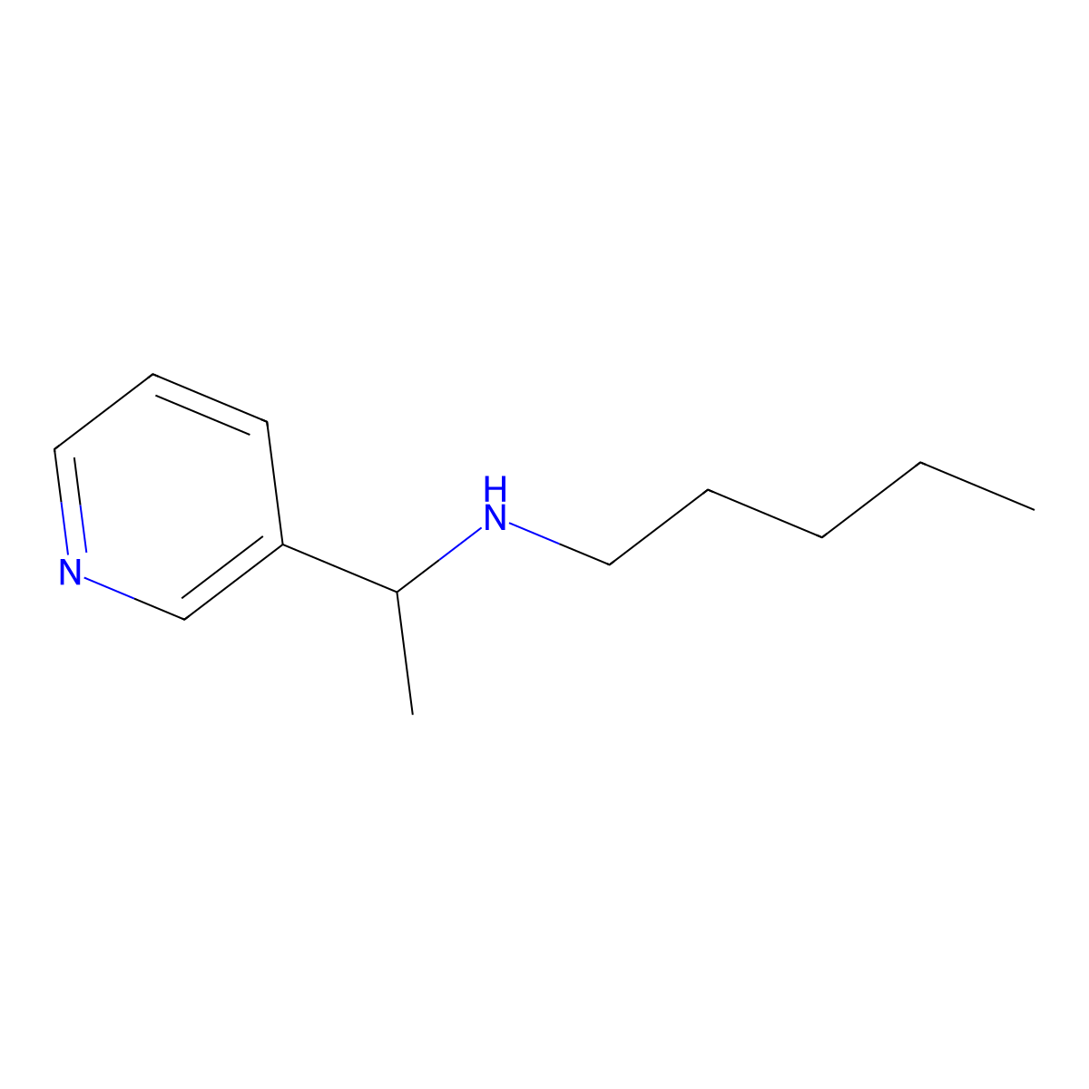 Pentyl[1-(pyridin-3-YL)ethyl]amine molecular structure, CAS 1019587-16-6
