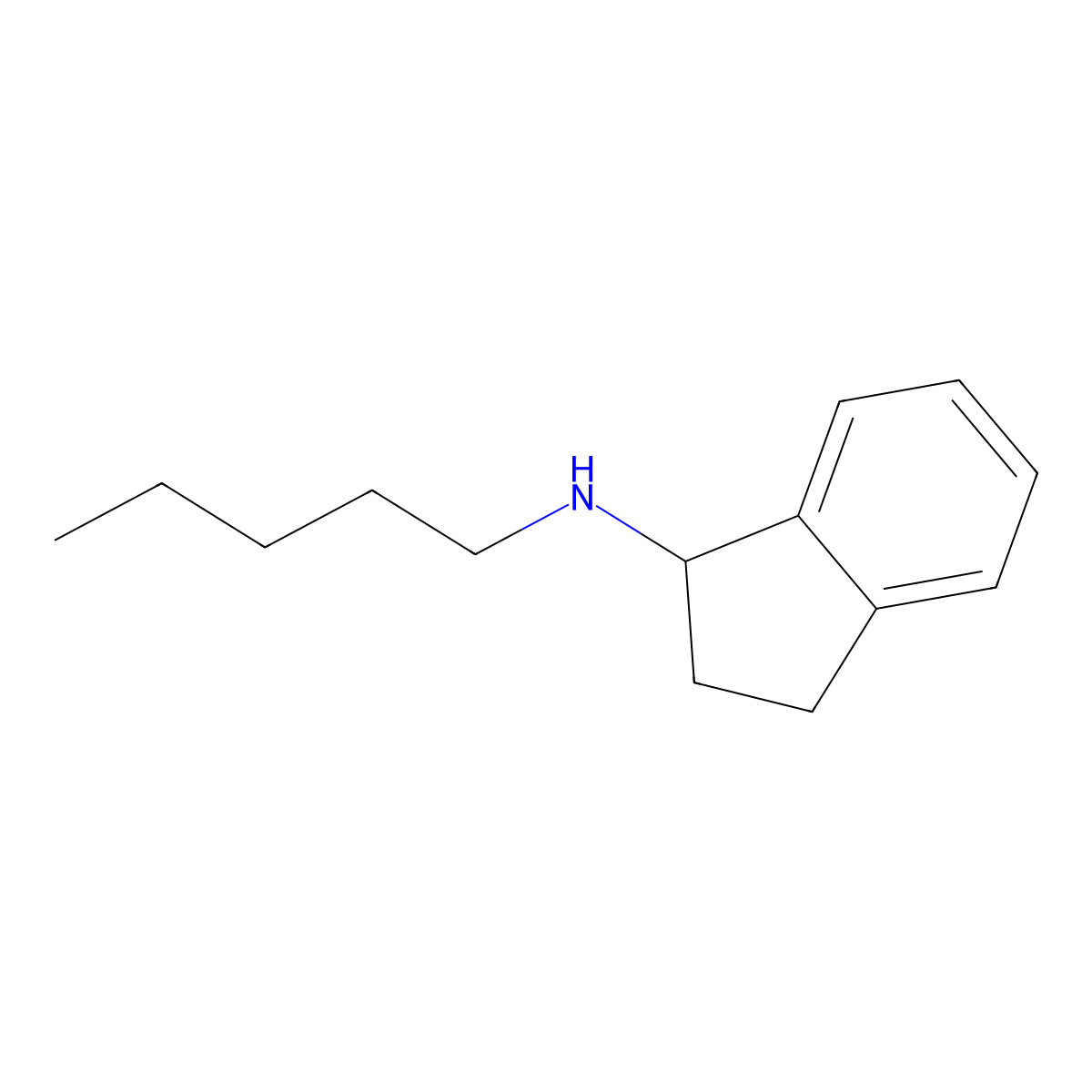 N-pentyl-2,3-dihydro-1H-inden-1-amine molecular structure, CAS 1019587-25-7