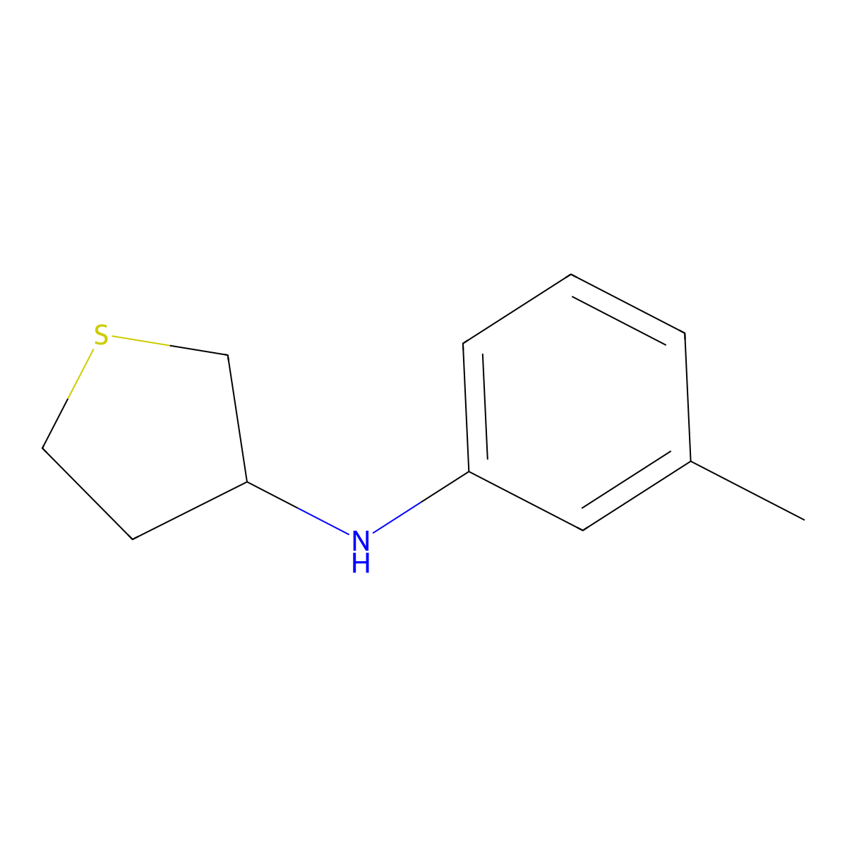 N-(3-methylphenyl)thiolan-3-amine molecular structure, CAS 1019587-26-8