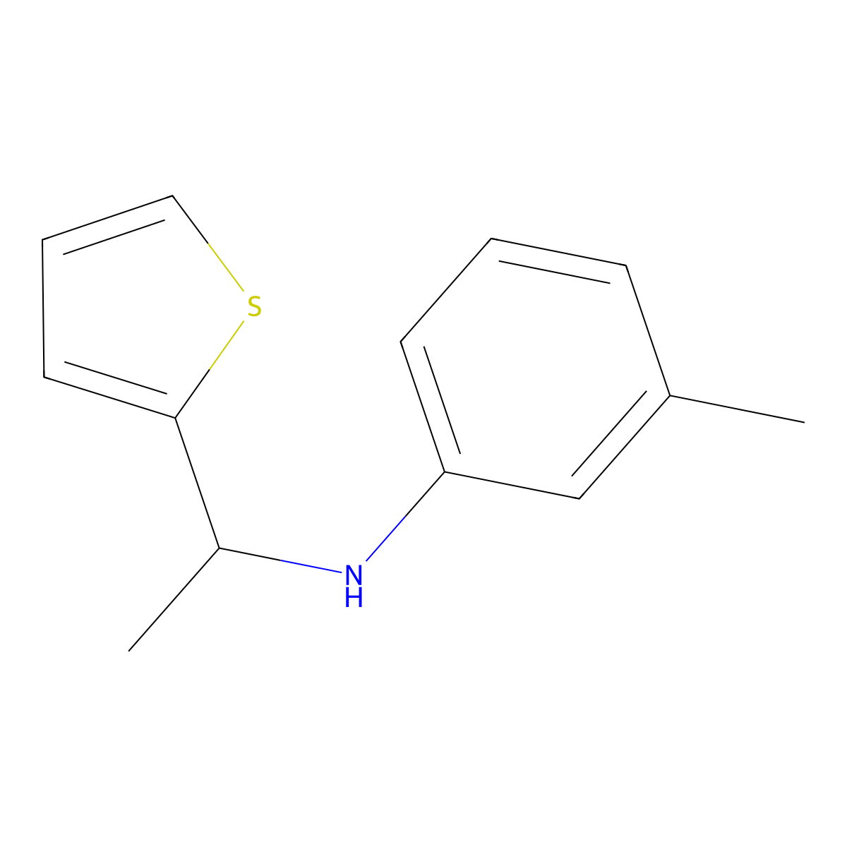 3-Methyl-N-[1-(thiophen-2-YL)ethyl]aniline molecular structure, CAS 1019587-44-0