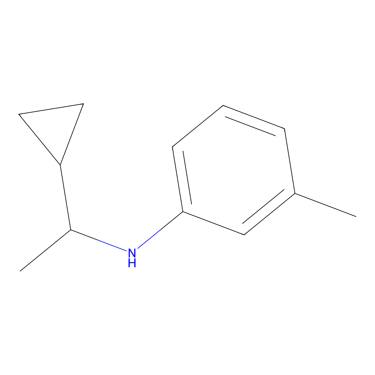 N-(1-cyclopropylethyl)-3-methylaniline molecular structure, CAS 1019587-50-8