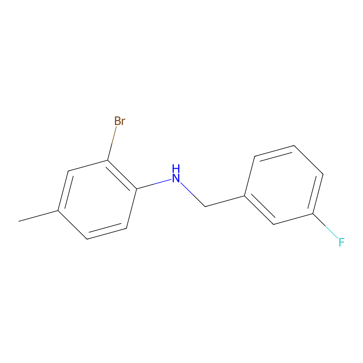 2-Bromo-N-(3-fluorobenzyl)-4-methylaniline molecular structure, CAS 1019587-76-8