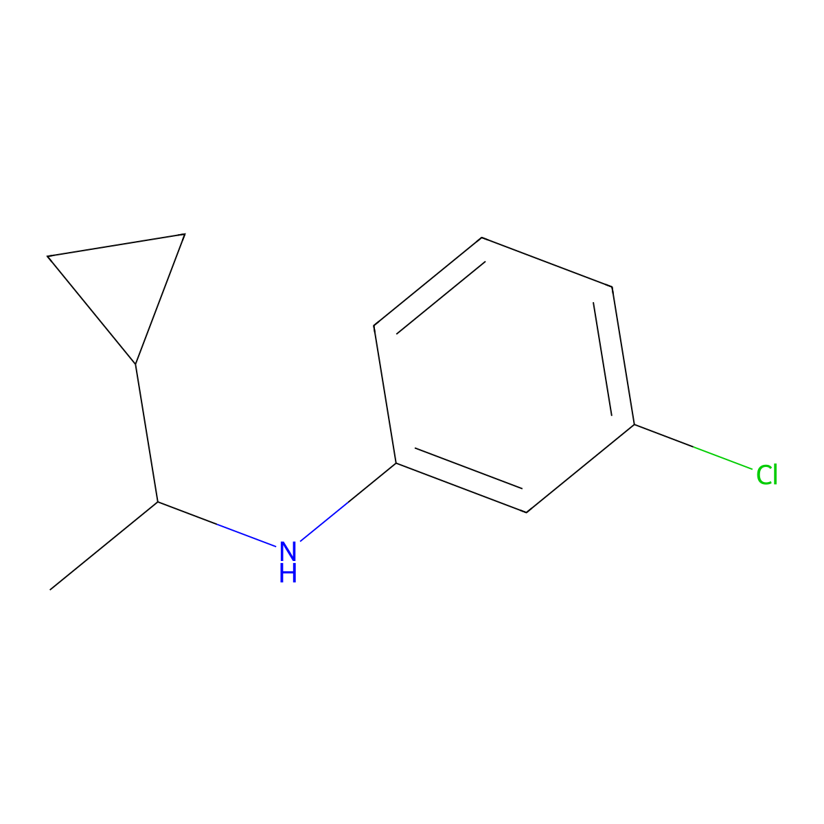 3-Chloro-N-(1-cyclopropylethyl)aniline molecular structure, CAS 1019589-98-0