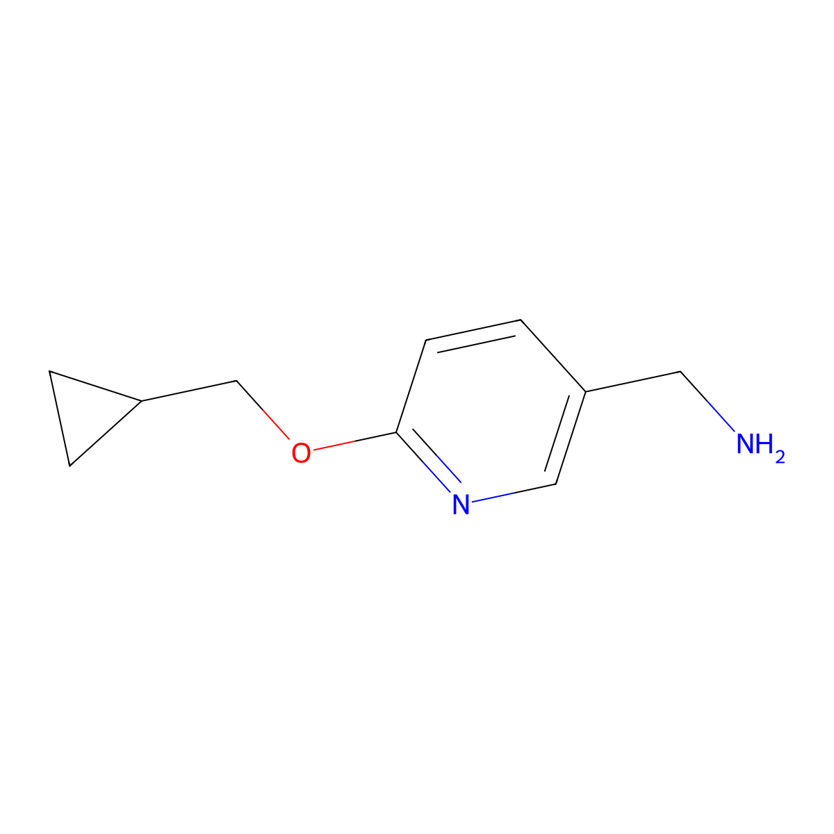 [6-(Cyclopropylmethoxy)pyridin-3-yl]methanamine molecular structure, CAS 1019590-18-1