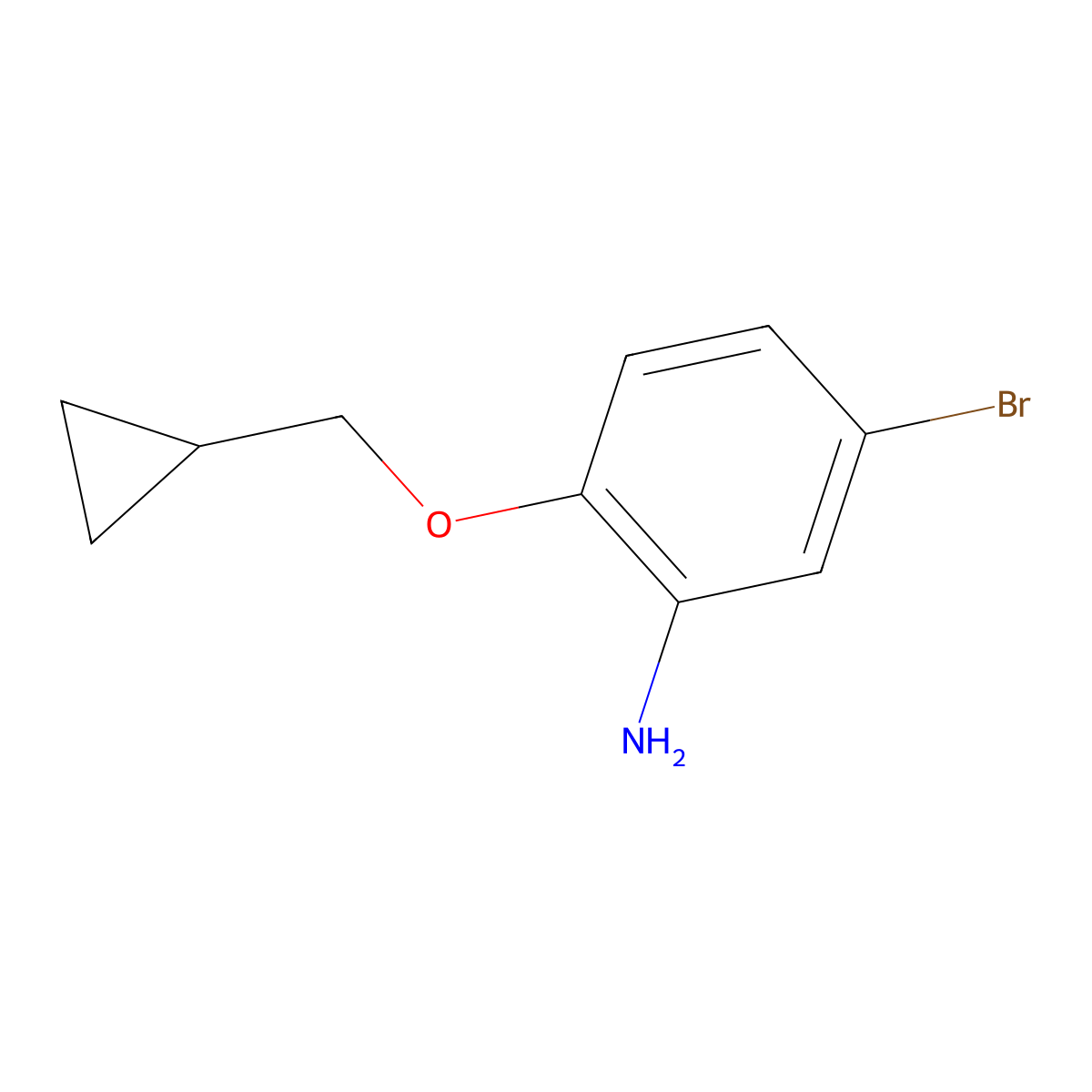 5-Bromo-2-(cyclopropylmethoxy)aniline molecular structure, CAS 1019590-24-9