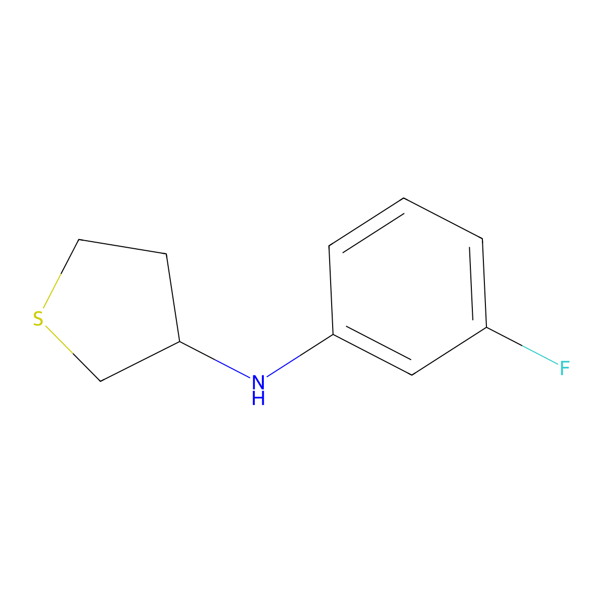 N-(3-fluorophenyl)thiolan-3-amine molecular structure, CAS 1019590-41-0