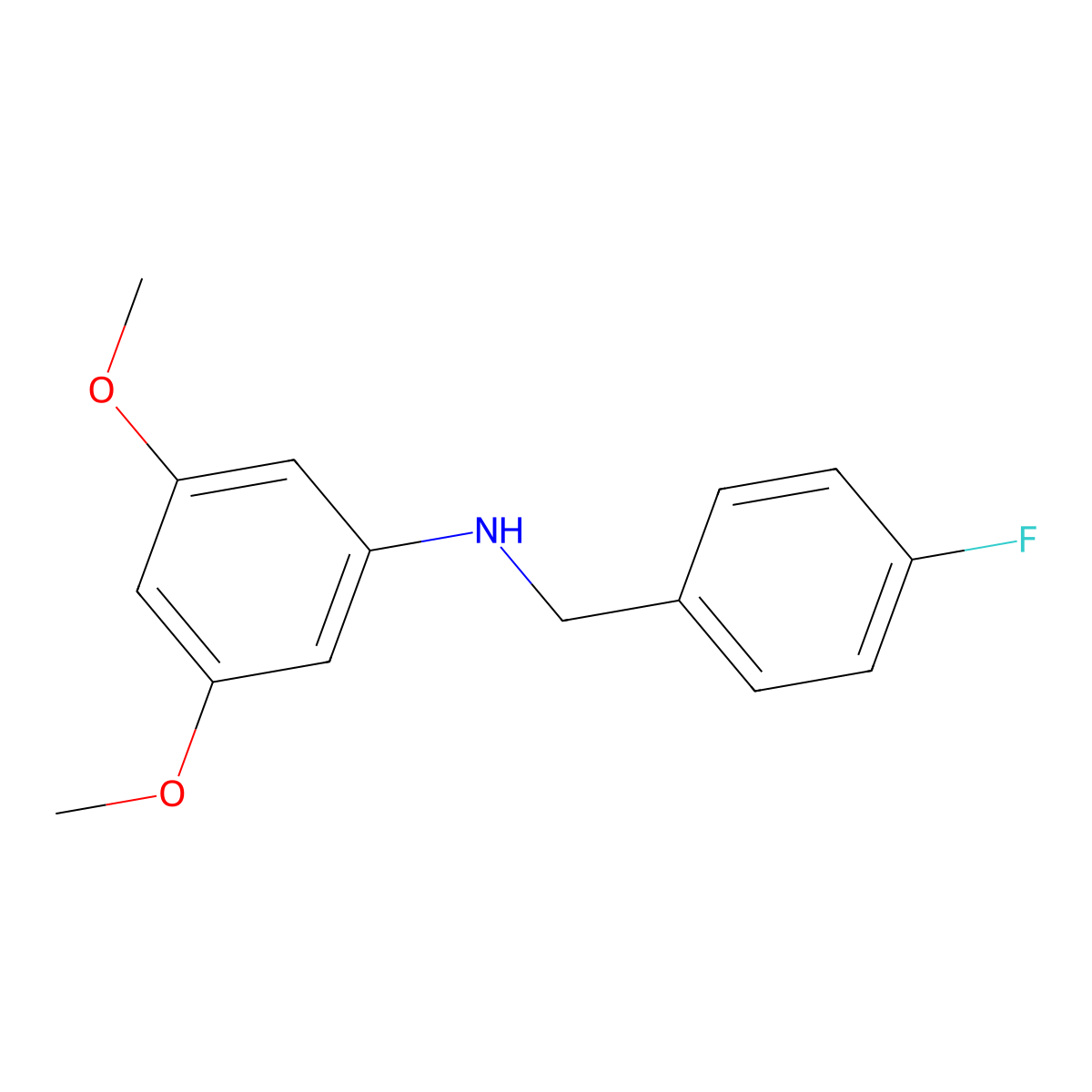 N-(4-Fluorobenzyl)-3,5-dimethoxyaniline molecular structure, CAS 1019590-96-5