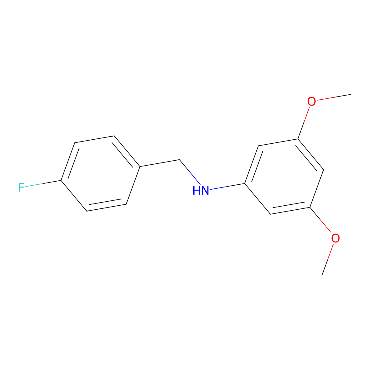 N-(4-Fluorobenzyl)-3,5-dimethoxyaniline molecular structure, CAS 1019590-96-5
