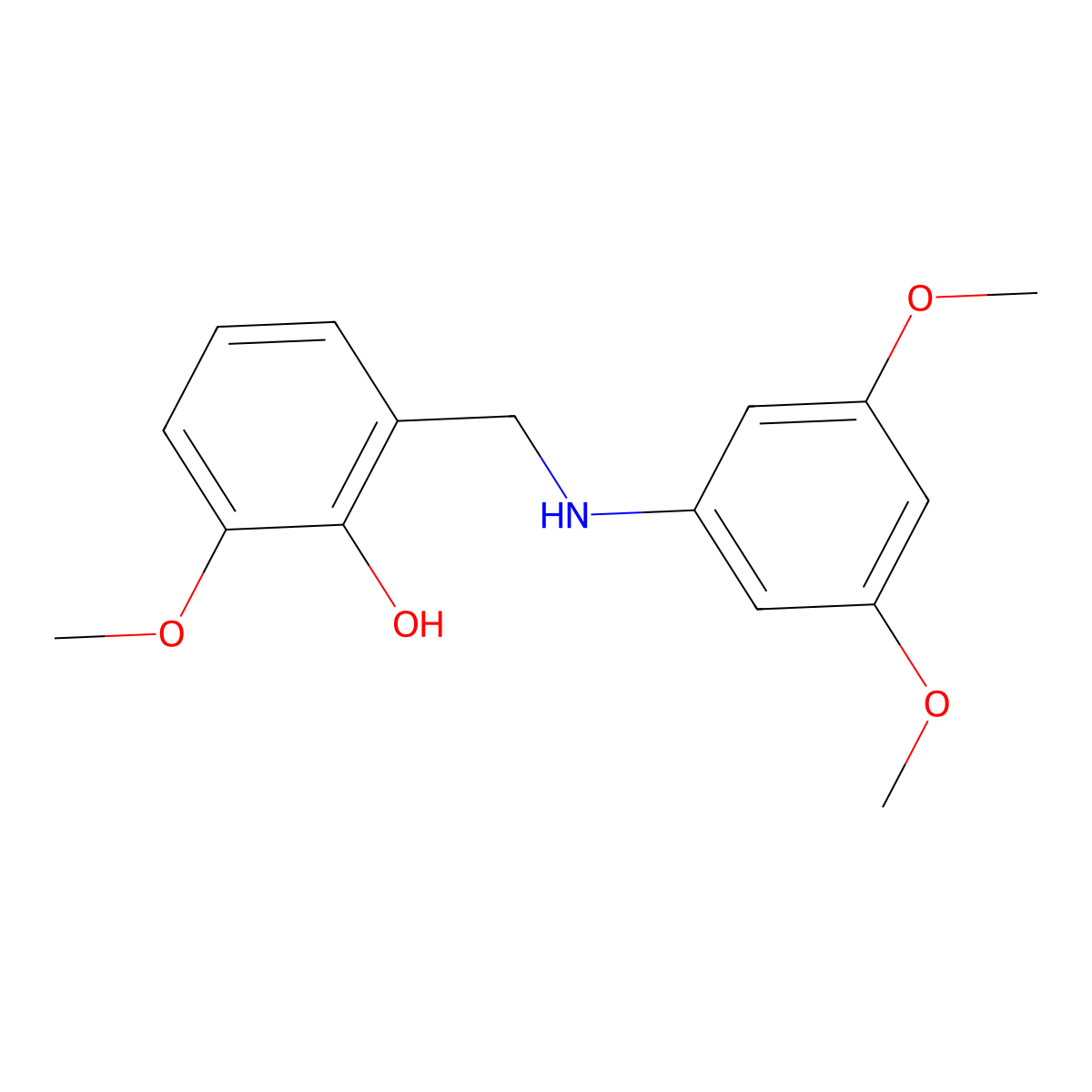 2-(((3,5-Dimethoxyphenyl)amino)methyl)-6-methoxyphenol molecular structure, CAS 1019591-36-6