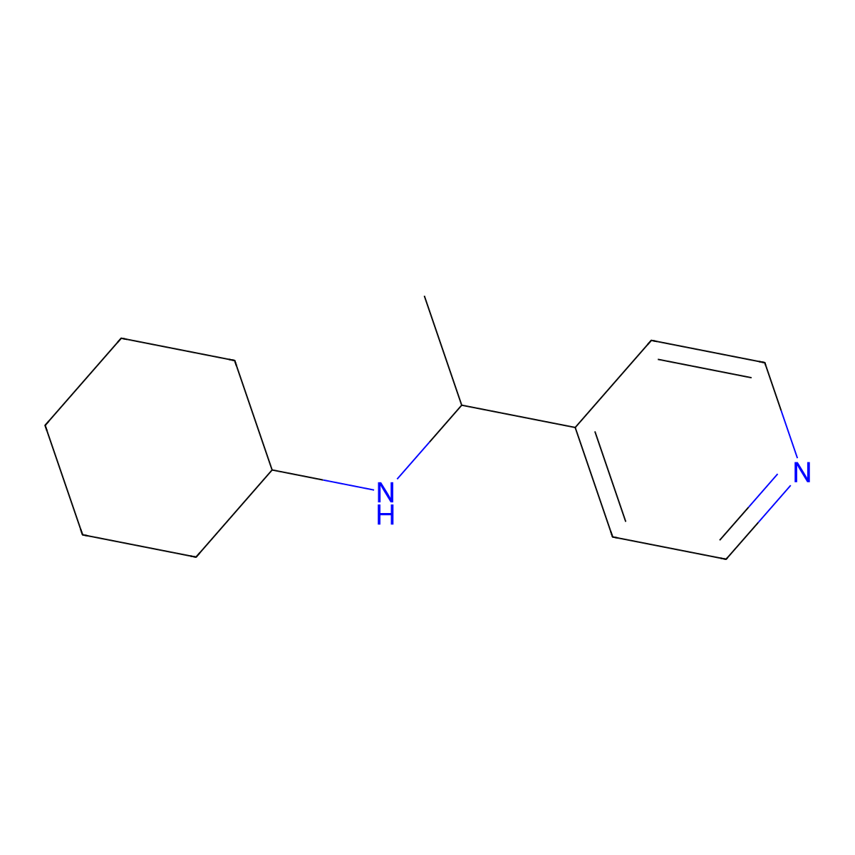 N-(1-pyridin-4-ylethyl)cyclohexanamine molecular structure, CAS 1019594-24-1