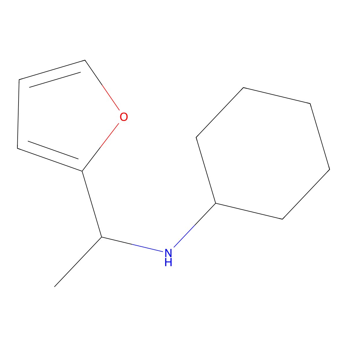 N-[1-(furan-2-yl)ethyl]cyclohexanamine molecular structure, CAS 1019594-31-0
