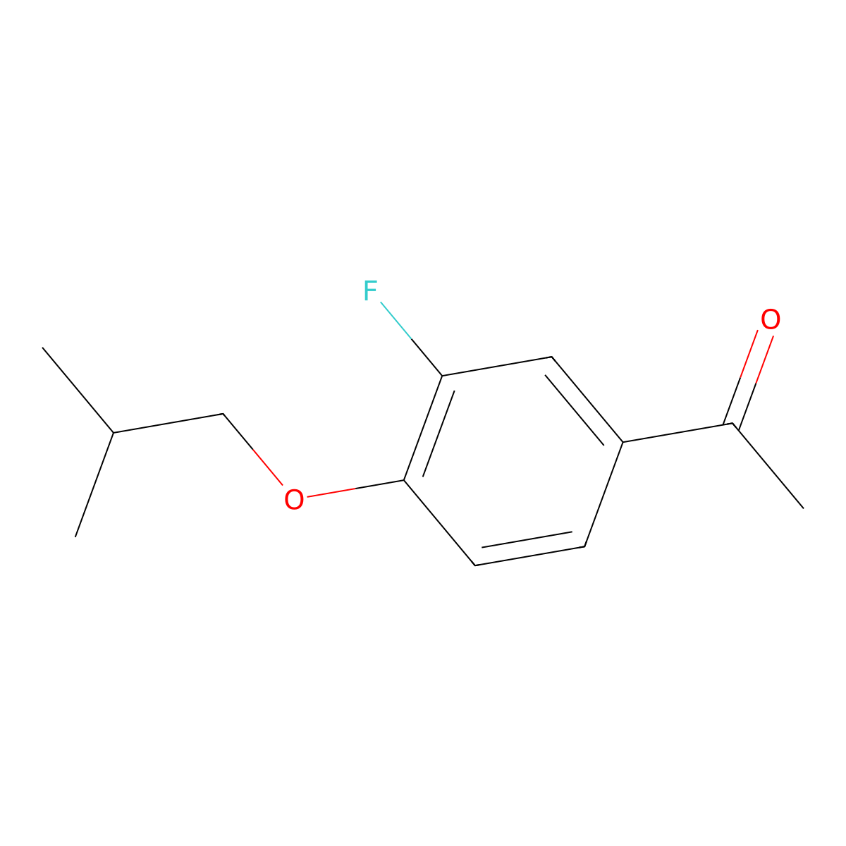 1-(3-Fluoro-4-isobutoxyphenyl)ethanone molecular structure, CAS 1019595-36-8
