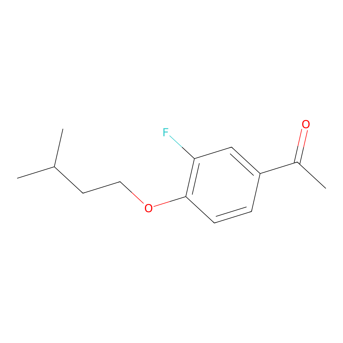 1-(3-Fluoro-4-(isopentyloxy)phenyl)ethanone molecular structure, CAS 1019595-42-6