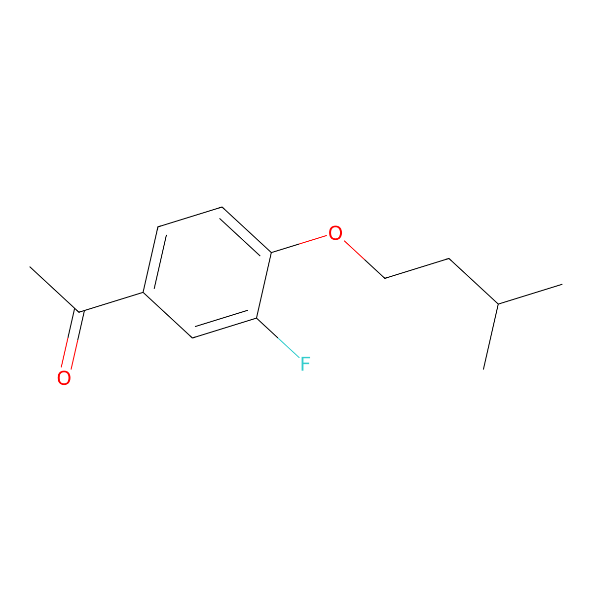 1-(3-Fluoro-4-(isopentyloxy)phenyl)ethanone molecular structure, CAS 1019595-42-6