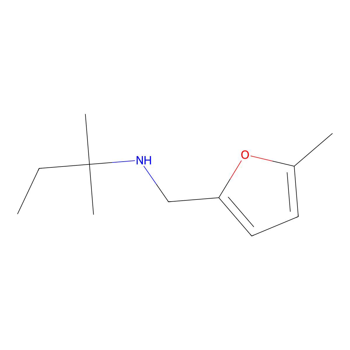 (2-Methylbutan-2-YL)[(5-methylfuran-2-YL)methyl]amine molecular structure, CAS 1019595-44-8