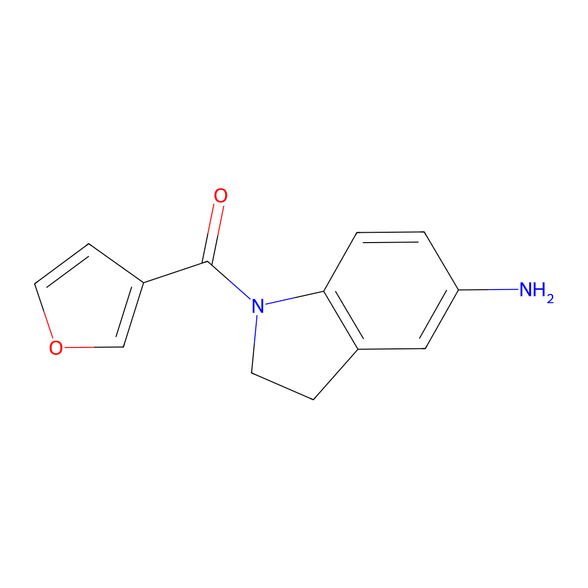 1-(furan-3-carbonyl)-2,3-dihydro-1H-indol-5-amine molecular structure, CAS 1019597-66-0
