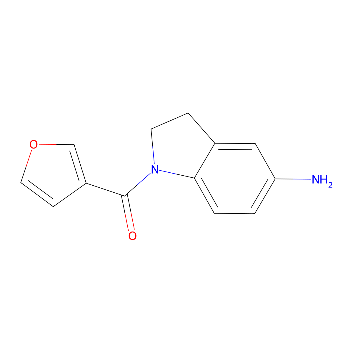1-(furan-3-carbonyl)-2,3-dihydro-1H-indol-5-amine molecular structure, CAS 1019597-66-0