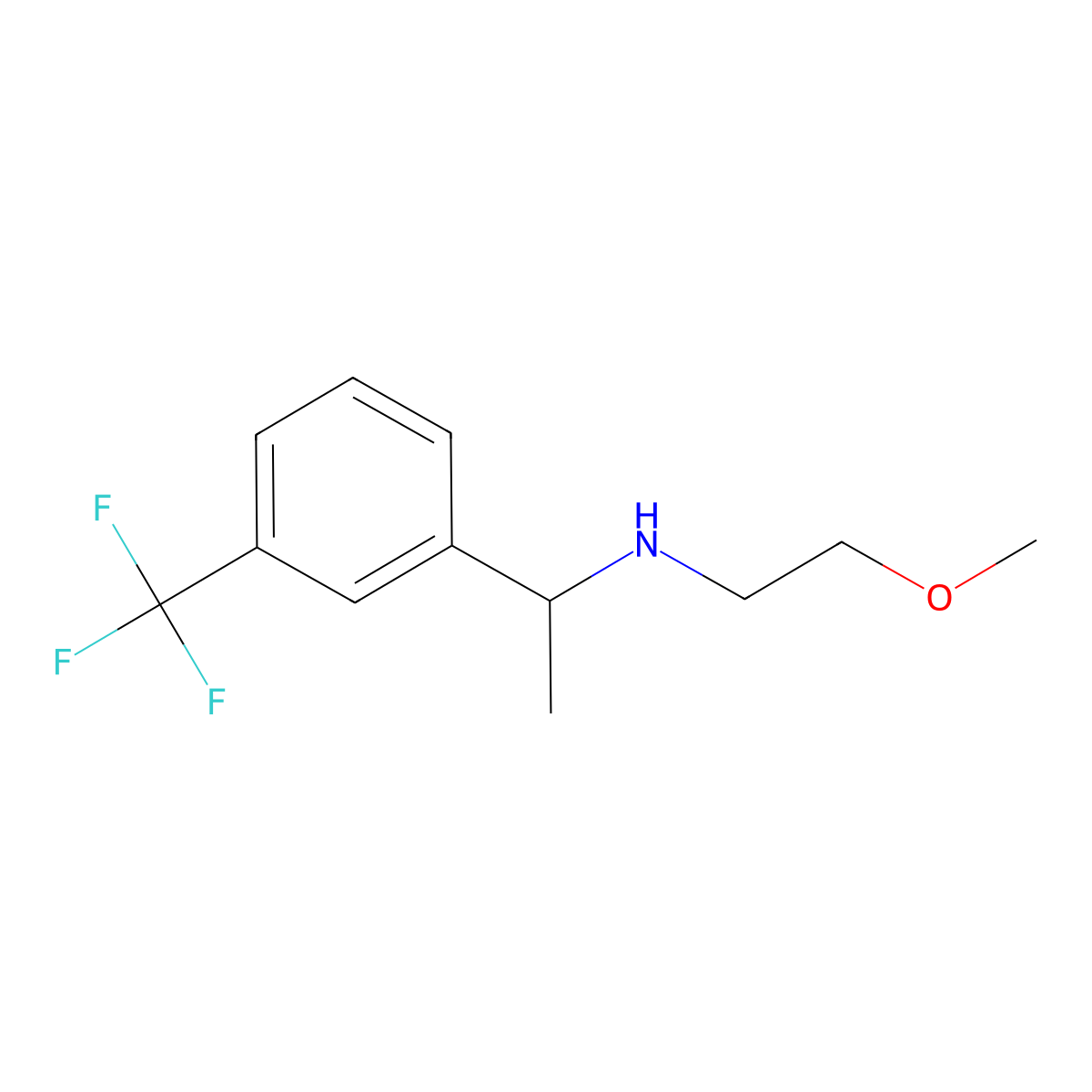(2-Methoxyethyl)({1-[3-(trifluoromethyl)phenyl]ethyl})amine molecular structure, CAS 1019598-73-2