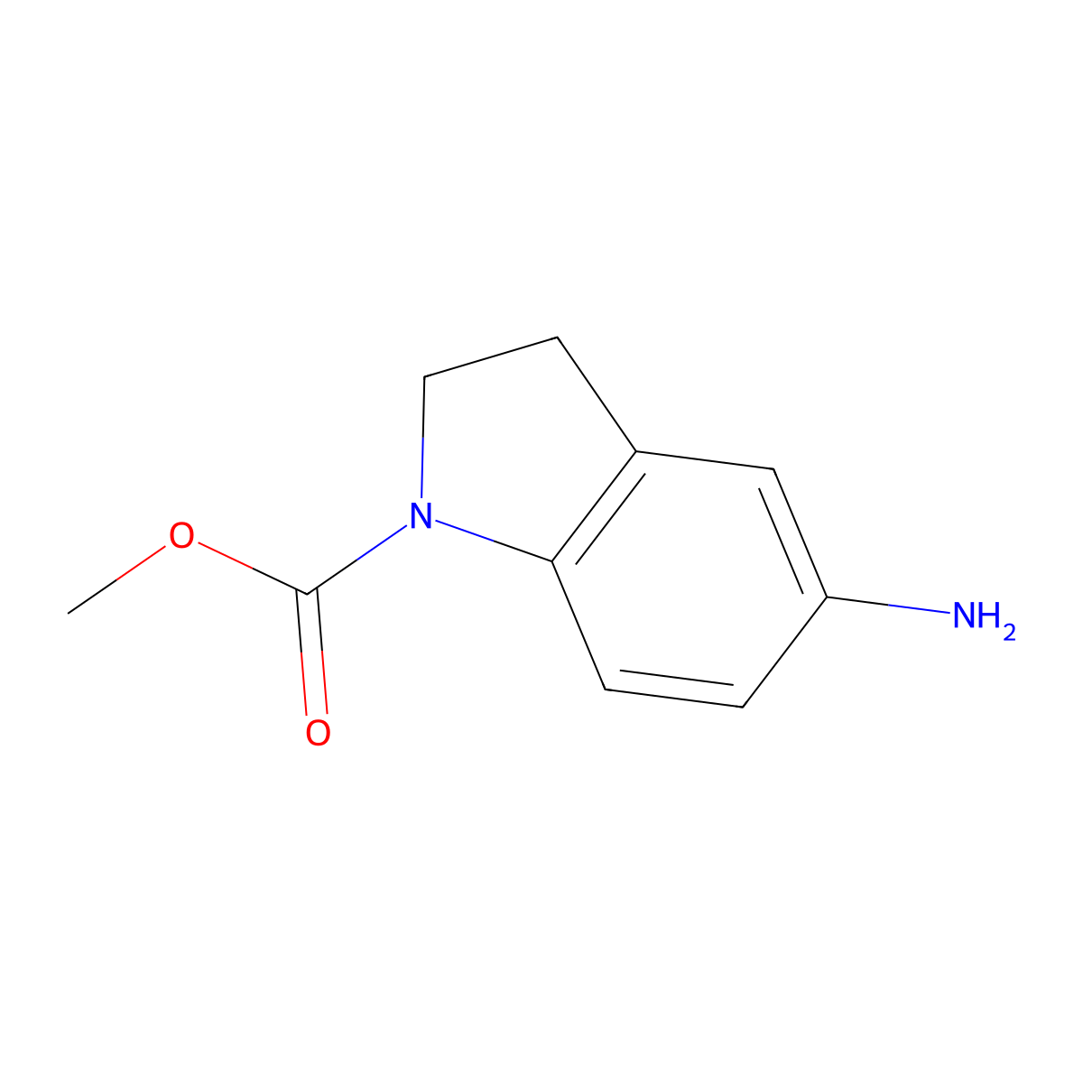 methyl 5-amino-2,3-dihydro-1H-indole-1-carboxylate molecular structure, CAS 1019599-43-9