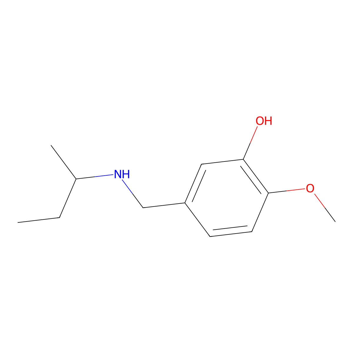 5-{[(Butan-2-yl)amino]methyl}-2-methoxyphenol molecular structure, CAS 1019599-59-7