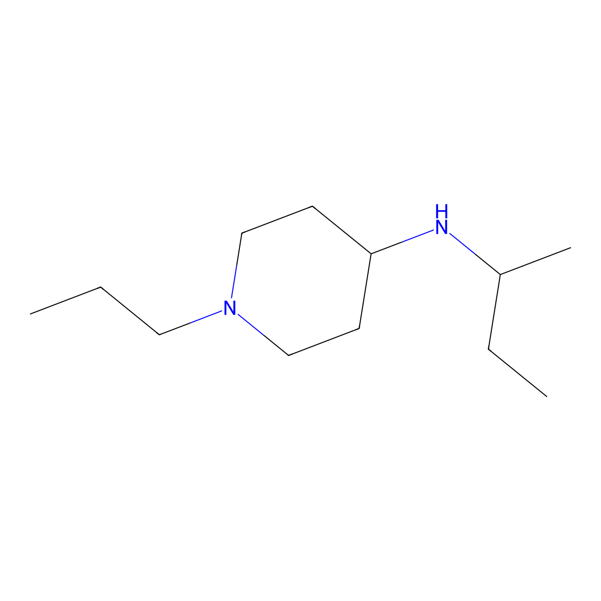 N-(Butan-2-yl)-1-propylpiperidin-4-amine molecular structure, CAS 1019599-65-5