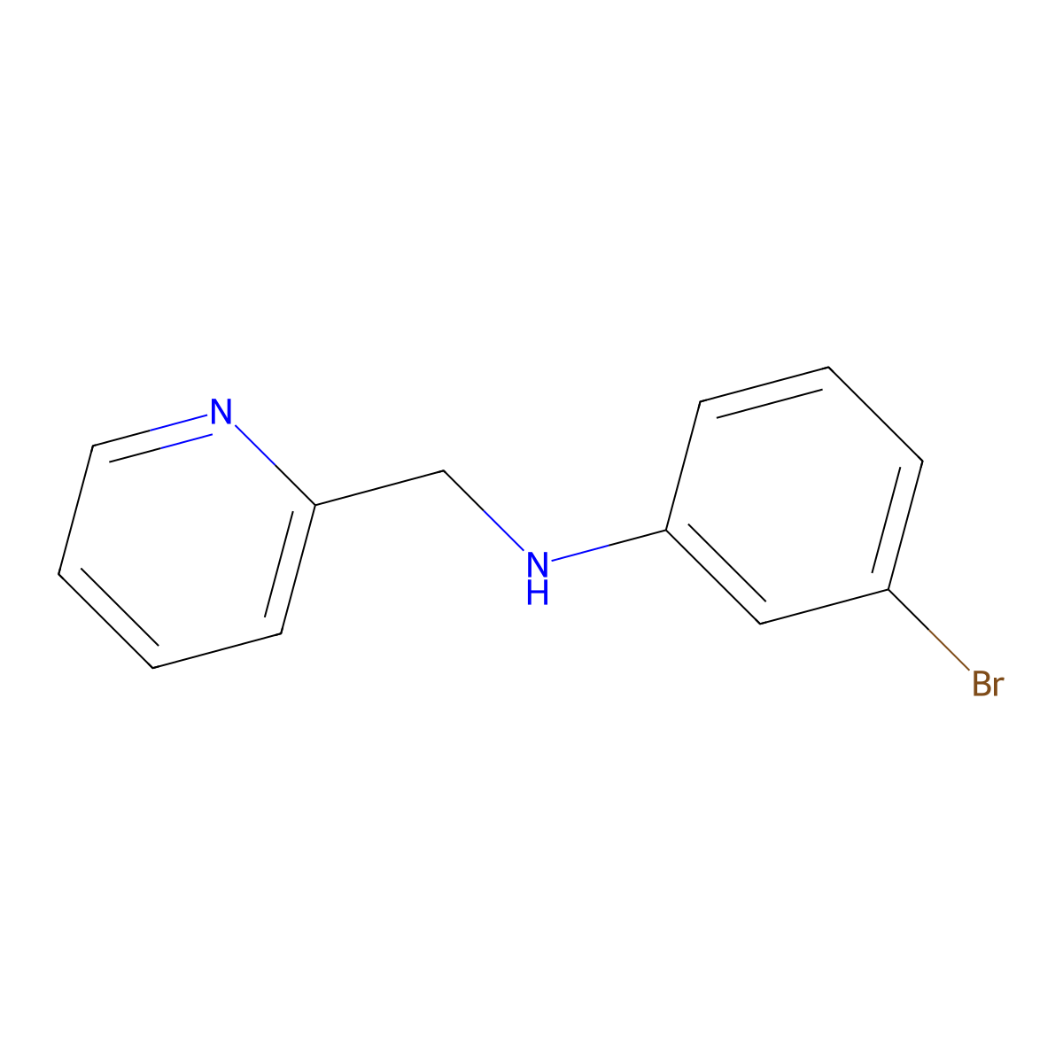 3-bromo-N-(pyridin-2-ylmethyl)aniline molecular structure, CAS 1019599-73-5