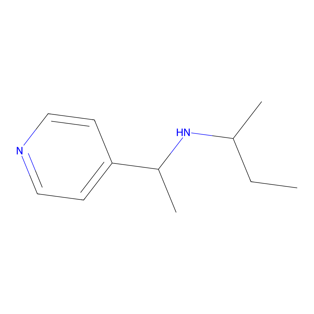(Butan-2-yl)[1-(pyridin-4-yl)ethyl]amine molecular structure, CAS 1019599-88-2