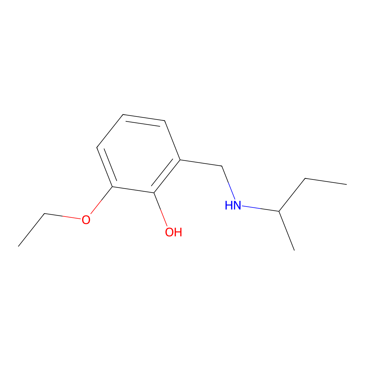 2-{[(Butan-2-yl)amino]methyl}-6-ethoxyphenol molecular structure, CAS 1019599-91-7