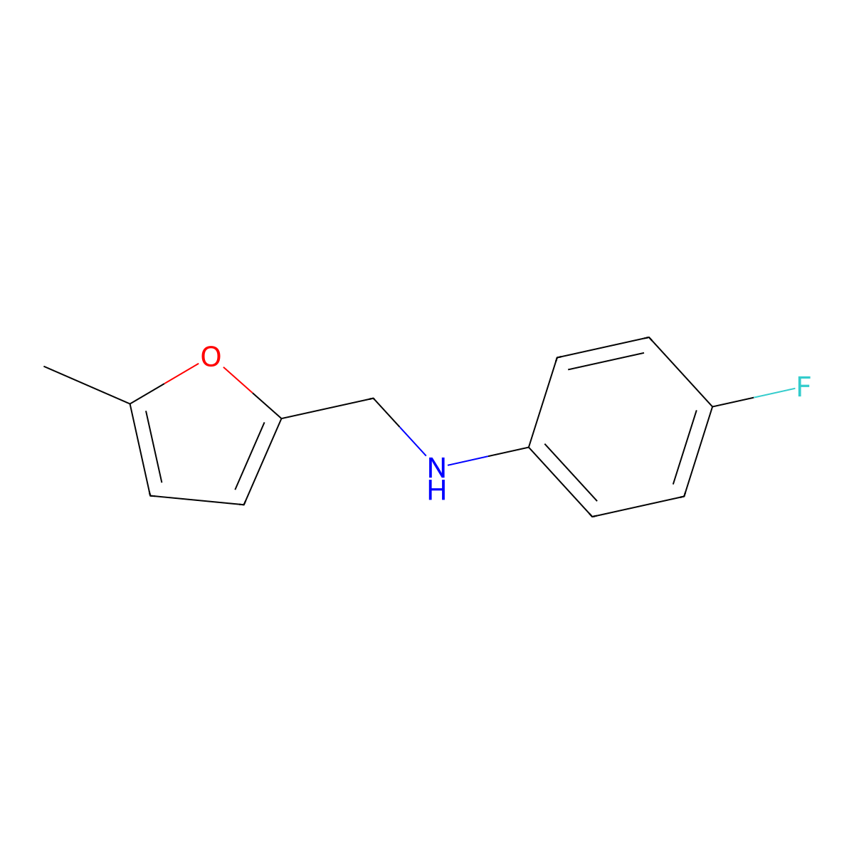 4-fluoro-N-((5-methylfuran-2-yl)methyl)aniline molecular structure, CAS 1019599-93-9