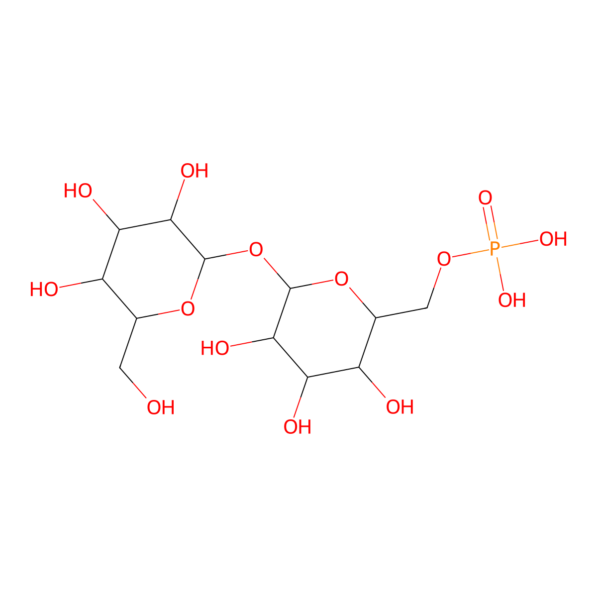6-o-Phosphonohexopyranosyl hexopyranoside molecular structure, CAS 10196-10-8