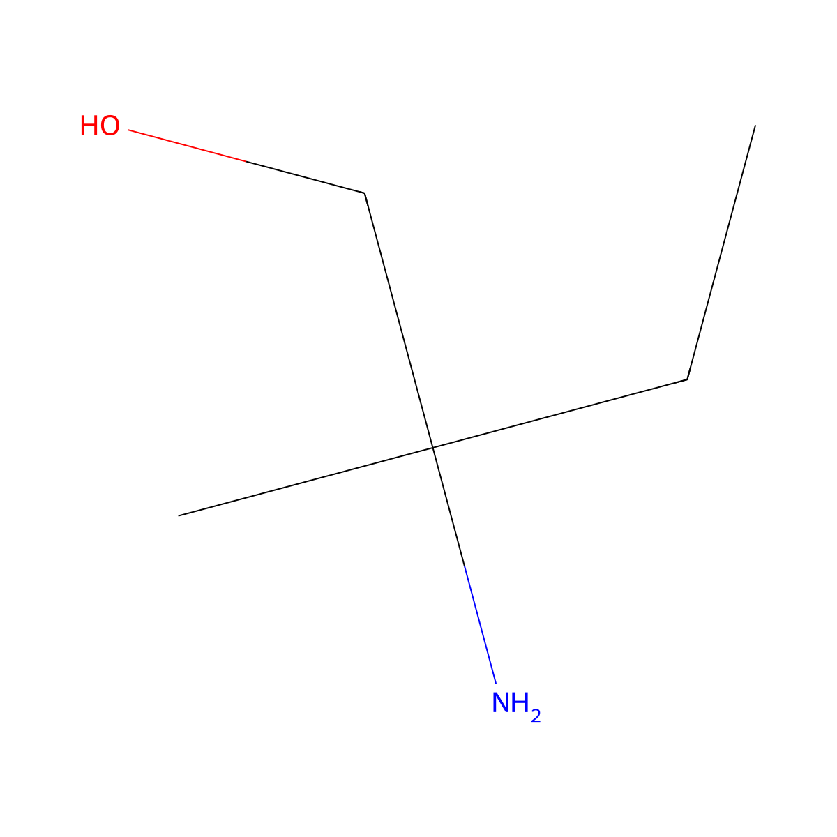 2-Amino-2-methylbutan-1-ol molecular structure, CAS 10196-30-2