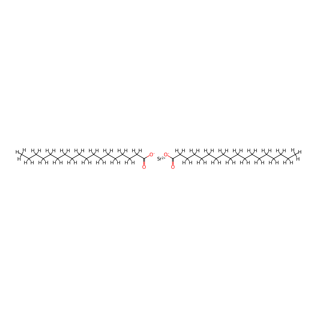 Octadecanoic acid, strontium salt (2:1) molecular structure, CAS 10196-69-7
