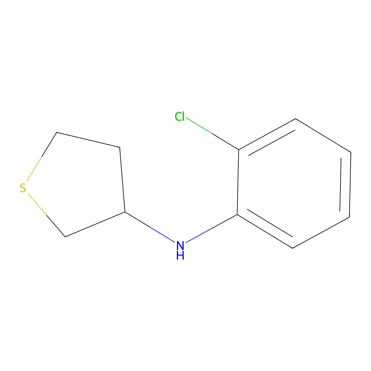 N-(2-chlorophenyl)thiolan-3-amine molecular structure, CAS 1019600-61-3