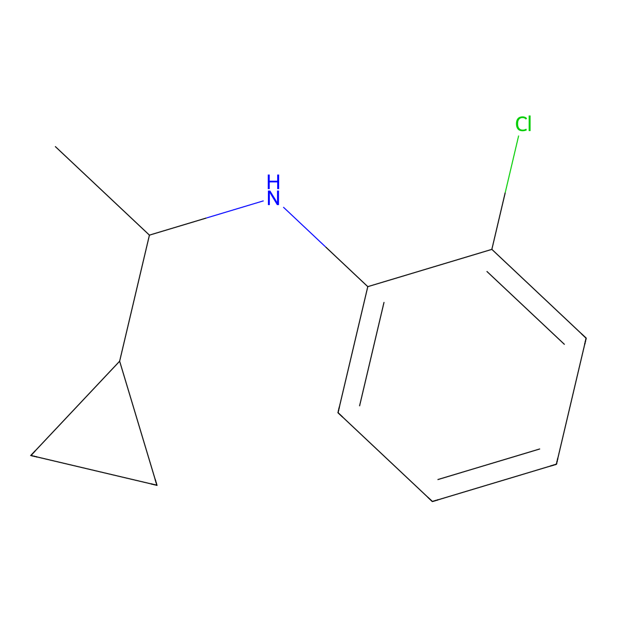 2-chloro-N-(1-cyclopropylethyl)aniline molecular structure, CAS 1019600-80-6