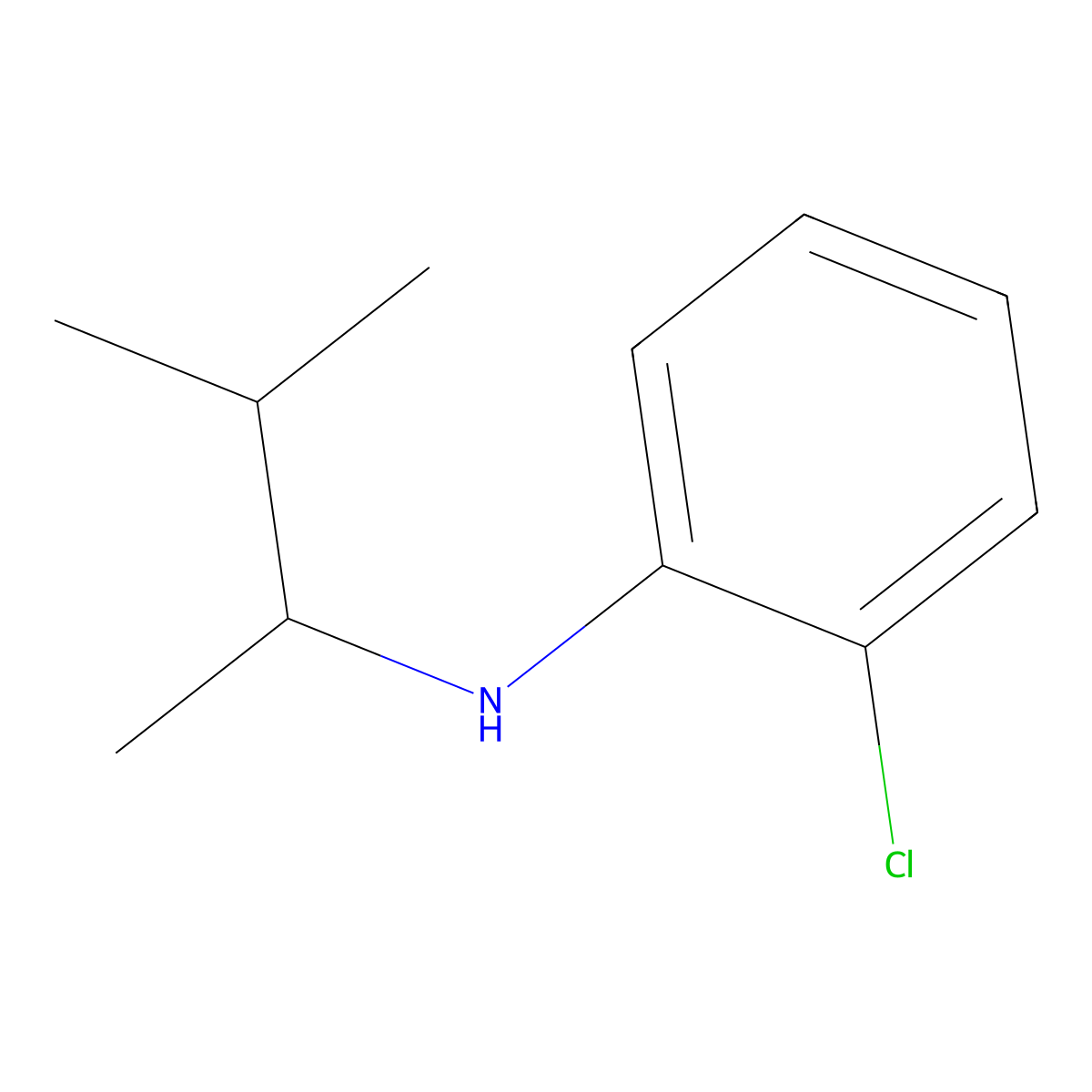 2-chloro-N-(3-methylbutan-2-yl)aniline molecular structure, CAS 1019600-86-2